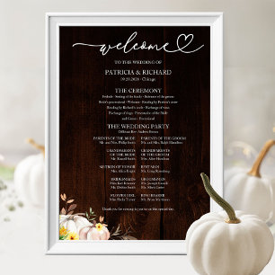 Poster Sinal de Programa de Casamento de Abóbora e Girass
