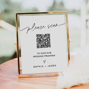 Poster Sinal de Programa de Casamento EVERLEIGH Código QR
