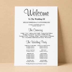 Poster Sinal de Programa de Cerimônia de Casamento Simple