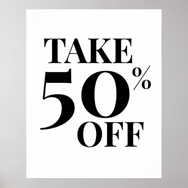Poster Sinal de Promoção de 50% de Desconto, Promoção Pre (Frente)