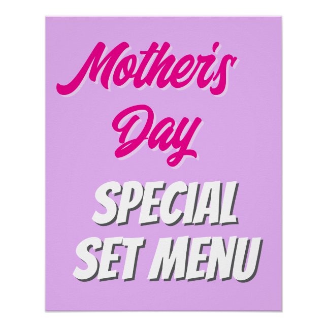 Pôster Sinal de Promoção do Menu do Conjunto Especial de  (Frente)