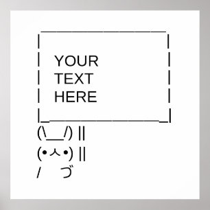 Poster Sinal de protesto Bunny / Arte de texto ASCII pers