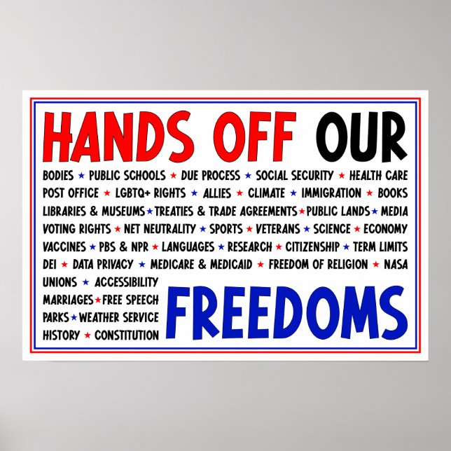 Poster Sinal de Protesto de Liberdade (Frente)