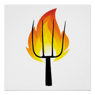 Pôster Sinal de Protesto em Torch e Pitchfork