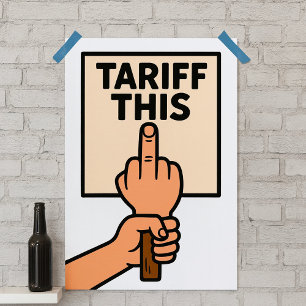Poster Sinal de protesto engraçado neste dedo médio