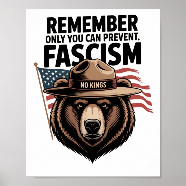 Poster Sinal de Protesto Sem Reis IMPRESSO, Urso Recusa F (Frente)