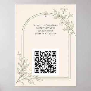 Poster Sinal de QR Code de Compartilhamento de Fotos de C