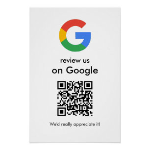 Pôster Sinal de QR Code do Google para Avaliar Negócios M