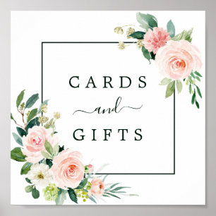Poster Sinal de quadrado Blush Pink Bloom Cards & Gifts