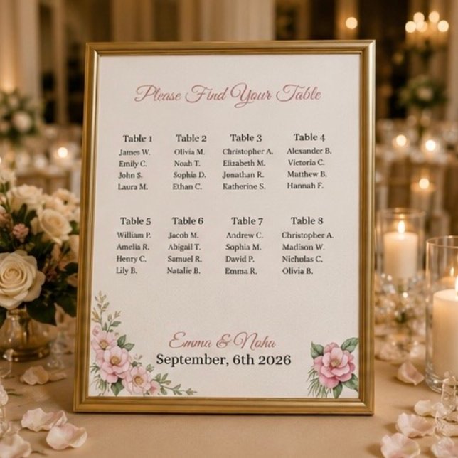 Poster Sinal de Quadro de Assentos de Casamento Personali (Criador carregado)