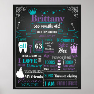 Poster Sinal de quadro de referência de aniversário para