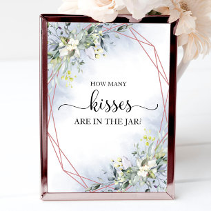 Poster Sinal de Quantos Beijos Aquarela Verdejante