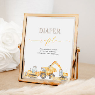 Poster Sinal de Raffle Fralda charmoso