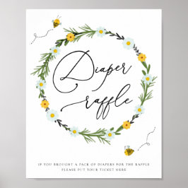 Poster Sinal de Raffle Fralda de Abelhas