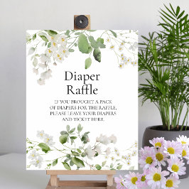 Poster Sinal de Raffle, Fralda de bebê florescente