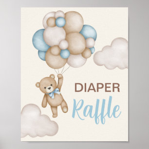 Poster Sinal de Raffle Fralda do Urso de Teddy