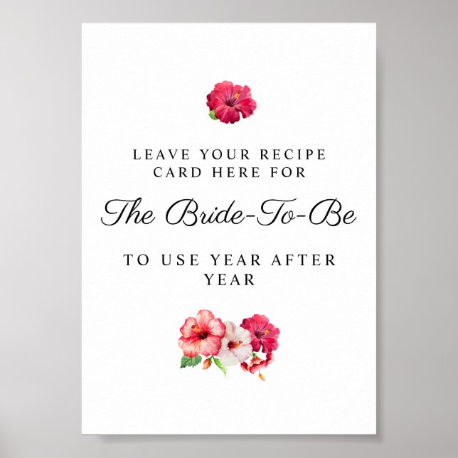 Poster Sinal de Receita Floral Tropical (Frente)