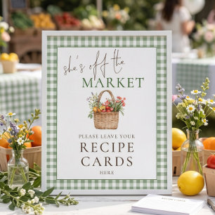Poster Sinal de Receita Gingham Ela está fora do Mercado