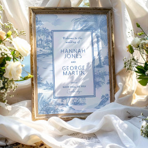 Poster Sinal de recepção de boas-vindas do casamento cost