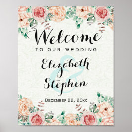 Poster Sinal de Recepção de casamento de Boas-vindas do W