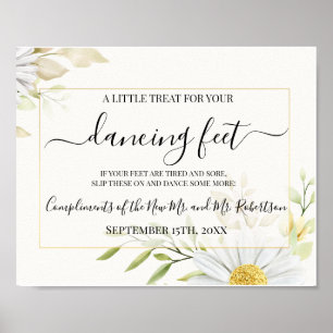 Poster Sinal de Recepção de casamento de Chinelos de Pés
