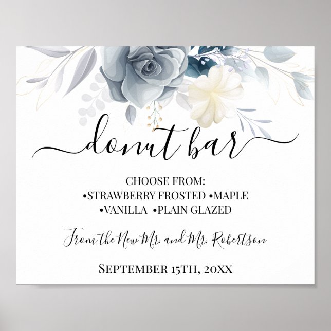 Poster Sinal de Recepção de Casamento de Mesa de Doces da (Frente)