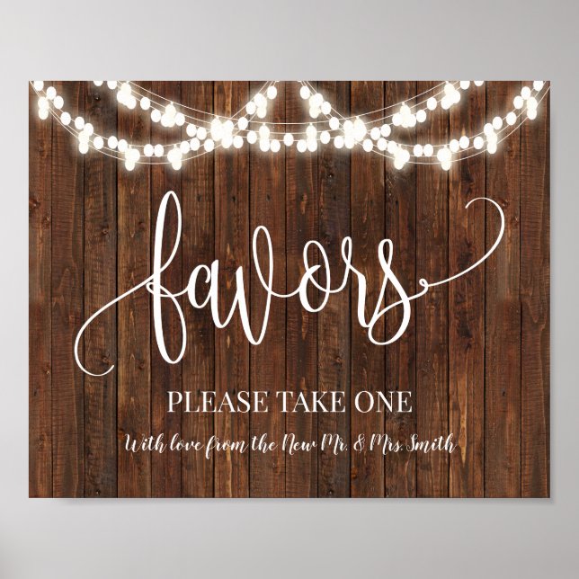 Poster Sinal de Recepção de Casamento Ocidental de Favor  (Frente)