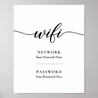 Sinal De Rede De Senha Wifi De Caligrafia Imprimív