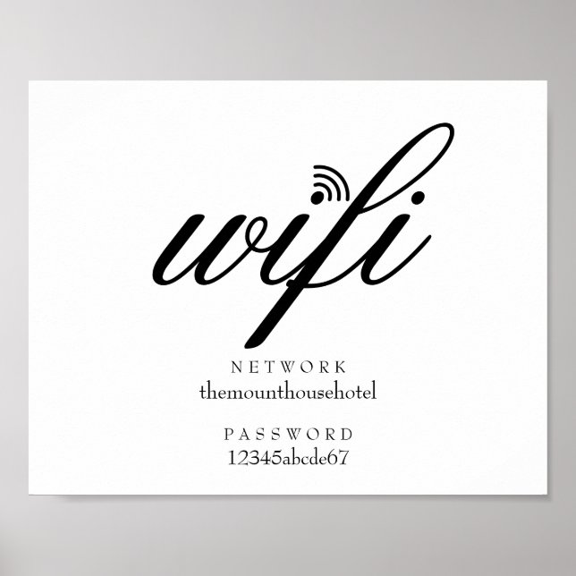 Poster Sinal de Rede e Senha Wifi (Frente)