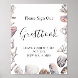 Poster Sinal de Registro de Convidados de Casamento de Pr