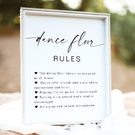 Poster Sinal de Regras do Piso de Dança de Casamento Mini