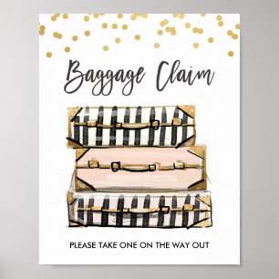 Poster Sinal de retirada de bagagem Viagem chuveiro Senho