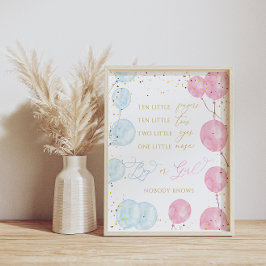 Poster Sinal de Revelação de Menino ou Menina