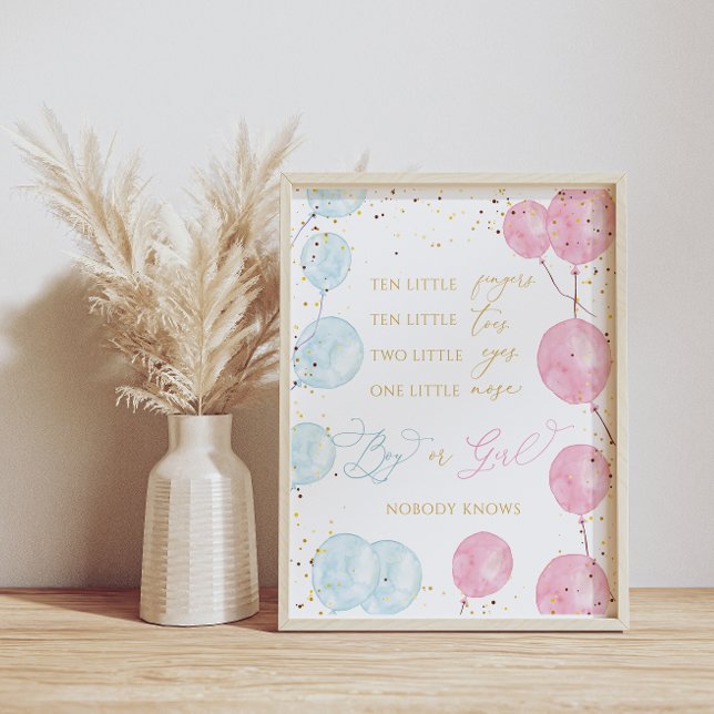 Poster Sinal de Revelação de Menino ou Menina (Criador carregado)