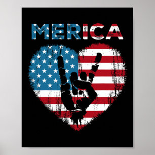 Poster Sinal de Rocha Merica 4 de Julho Bandeira American