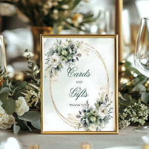 Poster Sinal de Romance Suave com Verde e Cartões e Prese