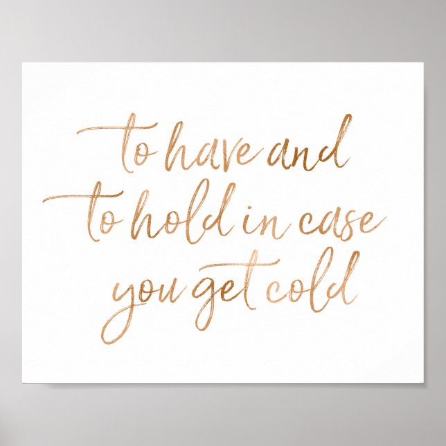 Pôster Sinal de rosa Dourado Casamento 8x10 (Frente)