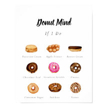 Sinal de Rosquinha de Aquarela Personalizável