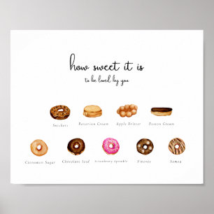 Poster Sinal de Rosquinha de Aquarela Personalizável