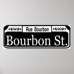 Poster Sinal de Rua Bourbon