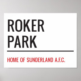Poster Sinal de rua de estádio do Roker Park