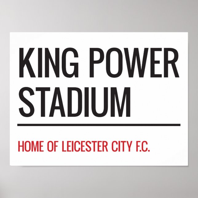Poster Sinal de rua King Power Stadium (Frente)
