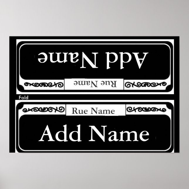 Pôster Sinal de Rua vazio, Trimestre Francês Modelo Dobra (Frente)