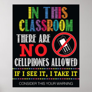 Poster Sinal de sala de aula sem celulares