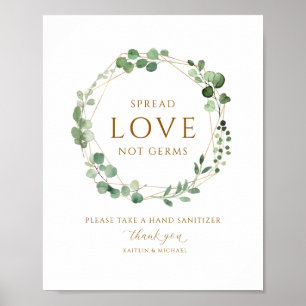 Poster Sinal de Saneamento Geométrico Covid19 Sanitizer