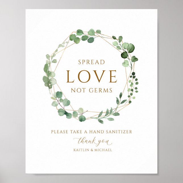 Poster Sinal de Saneamento Geométrico Covid19 Sanitizer (Frente)