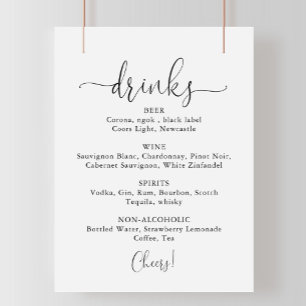 Poster Sinal de Script de Rico do Menu de Bebidas Castiga