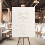 Poster Sinal de Script de Rico do Menu de Bebidas Dourada<br><div class="desc">Este cartaz de rico do cardápio de bebidas douradas é perfeito para um casamento rústico. O design simples e elegante apresenta a tipografia clássica e de rico em ouro.</div>