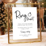 Poster Sinal de Script Moderno Mínimo do Anel Hunt<br><div class="desc">Adicione um elemento lúdico ao seu chá de panela com o nosso "Ring Hunt Minimalist Modern Script Sign". Este sinal de chá de panela preto-e-branco, minimalista é perfeito para o jogo Ring Hunt, com um roteiro manuscrito para um toque de elegância. Personalize este sinal para corresponder ao seu estilo exclusivo...</div>