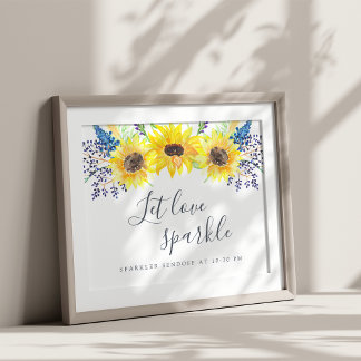 Poster Sinal de Sendoff de Casamento de Flores